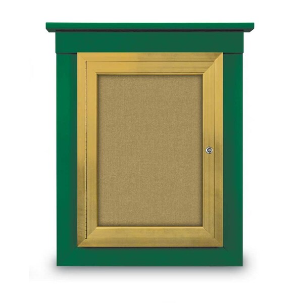 60"x48" 2-Door Enclosed Letterboard, Black Felt/Cherry